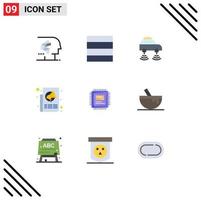 paquete de iconos de vector de stock de 9 signos y símbolos de línea para anuncios de noticias eléctricas de papel de cpu elementos de diseño de vector editables