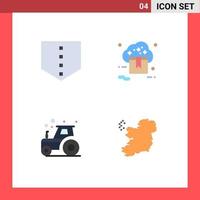 Modern Set of 4 Flat Icons Pictograph of protect farming online valentine world Editable Vector Design Elements