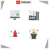 4 Flat Icon concept for Websites Mobile and Apps e arrows learning factory direction Editable Vector Design Elements