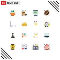 Pack of 16 creative Flat Colors of connection coffee car bean location Editable Pack of Creative Vector Design Elements