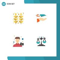 Set of 4 Commercial Flat Icons pack for autumn receive thanksgiving mail image Editable Vector Design Elements