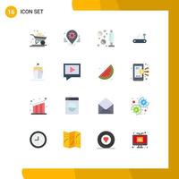 Set of 16 Modern UI Icons Symbols Signs for swiss multitool setting knife syringe Editable Pack of Creative Vector Design Elements