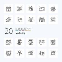 20 Marketing Line icon Pack like website plugin feedback internet feedback vector