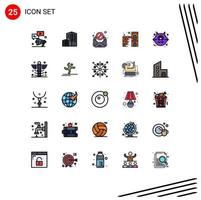 25 Universal Filled line Flat Color Signs Symbols of halloween animal email wall brick Editable Vector Design Elements