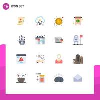 Set of 16 Modern UI Icons Symbols Signs for tracking clover arrow card planet Editable Pack of Creative Vector Design Elements