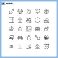 conjunto de 25 iconos modernos de la interfaz de usuario signos de símbolos para los elementos de diseño vectorial editables de notificación de jardín de infantes interior de columpio de playland vector