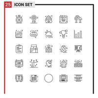 25 Thematic Vector Lines and Editable Symbols of wifi network cream electric design blueprint Editable Vector Design Elements