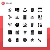 Set of 25 Vector Solid Glyphs on Grid for connection design all time web blogging blogger Editable Vector Design Elements