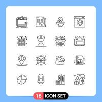 16 Thematic Vector Outlines and Editable Symbols of page check education browser egg Editable Vector Design Elements