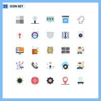 Group of 25 Flat Colors Signs and Symbols for poll ballot bubble software api concept Editable Vector Design Elements