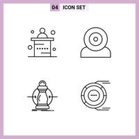 Group of 4 Filledline Flat Colors Signs and Symbols for desk consumption reception gadget expense Editable Vector Design Elements