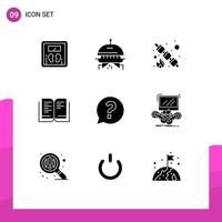 paquete de iconos de vector de stock de 9 signos y símbolos de línea para elementos de diseño de vector editables de educación de chat de picnic de marca social