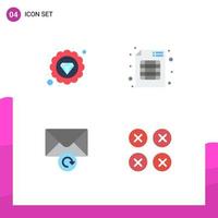 Flat Icon Pack of 4 Universal Symbols of premium retry audit business creative Editable Vector Design Elements