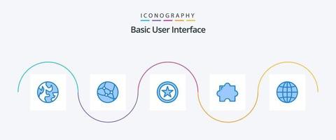 Basic Blue 5 Icon Pack Including . add on. globe vector