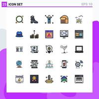 Universal Icon Symbols Group of 25 Modern Filled line Flat Colors of hat light man brightness loaf Editable Vector Design Elements