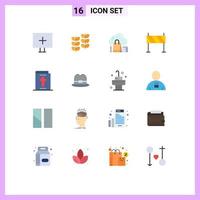 Universal Icon Symbols Group of 16 Modern Flat Colors of road construction cloud buildings online Editable Pack of Creative Vector Design Elements