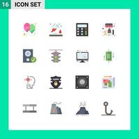 Set of 16 Modern UI Icons Symbols Signs for devices shopping science shopping marketplace Editable Pack of Creative Vector Design Elements