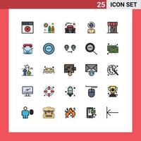 25 iconos creativos signos y símbolos modernos de tienda comercio electrónico educación construcción gestión empresarial elementos de diseño vectorial editables vector