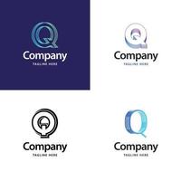 Letter Q Big Logo Pack Design Creative Modern logos design for your business vector