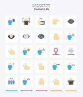 paquete de iconos planos humanos creativos 25 como avatar. agarrar. dedo. visión. rostro vector