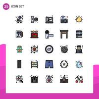 Stock Vector Icon Pack of 25 Line Signs and Symbols for signal dslr system communication shop Editable Vector Design Elements