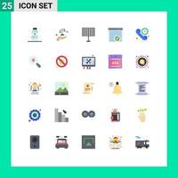 Pack of 25 creative Flat Colors of communication webpage scales online browser Editable Vector Design Elements