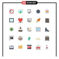 Set of 25 Modern UI Icons Symbols Signs for menu electric presentation report graph Editable Vector Design Elements