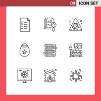 Outline Pack of 9 Universal Symbols of home servers biological database easter Editable Vector Design Elements