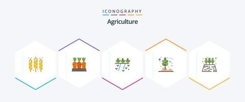 agricultura 25 paquete de iconos planos que incluye trigo. grano. alimento. agricultura. naturaleza vector