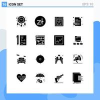 16 Creative Icons Modern Signs and Symbols of coding c flask psd document Editable Vector Design Elements