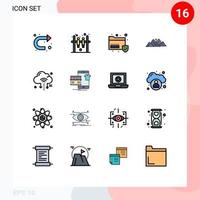 16 User Interface Flat Color Filled Line Pack of modern Signs and Symbols of iot scene folder nature landscape Editable Creative Vector Design Elements