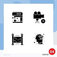 Solid Glyph concept for Websites Mobile and Apps coffee garden camera movie yard Editable Vector Design Elements