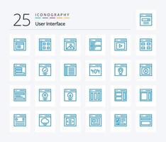 User Interface 25 Blue Color icon pack including interface. communication. user. user. interface vector