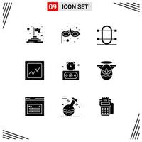 9 Creative Icons Modern Signs and Symbols of angle fast physic deadline graph Editable Vector Design Elements