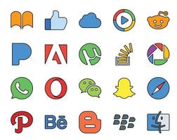 20 Social Media Icon Pack Including messenger opera utorrent whatsapp overflow vector