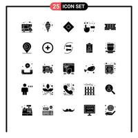 25 User Interface Solid Glyph Pack of modern Signs and Symbols of location memory soap hardware feedback Editable Vector Design Elements