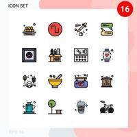 Universal Icon Symbols Group of 16 Modern Flat Color Filled Lines of holder lock color box messaging Editable Creative Vector Design Elements