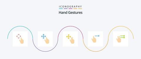 Hand Gestures Flat 5 Icon Pack Including . gestures. right. fingers vector