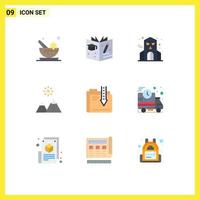 Set of 9 Modern UI Icons Symbols Signs for download content haunted archive nature Editable Vector Design Elements