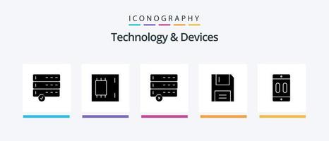 Devices Glyph 5 Icon Pack Including device. products. cancel. floppy. disc. Creative Icons Design vector