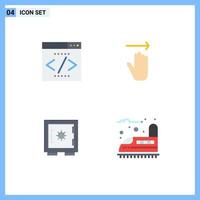 4 Creative Icons Modern Signs and Symbols of engine locker seo gestures secure Editable Vector Design Elements