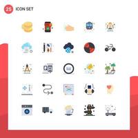 Set of 25 Modern UI Icons Symbols Signs for man harlequin cleaning transportation rail Editable Vector Design Elements