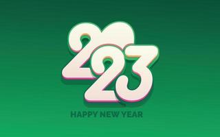 Happy new year 2023 White background Text logo design vector