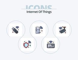 Internet Of Things Line Filled Icon Pack 5 Icon Design. store. online. home. mobile. smart vector