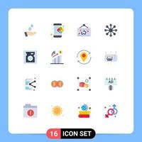 16 User Interface Flat Color Pack of modern Signs and Symbols of disk server solution database photo Editable Pack of Creative Vector Design Elements