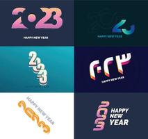 Big Set of 2023 Happy New Year logo text design 2023 number design template vector