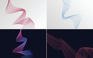 Collection of geometric minimal lines pattern set vector