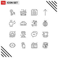 16 Thematic Vector Outlines and Editable Symbols of human avatar data up office Editable Vector Design Elements