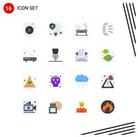 Pictogram Set of 16 Simple Flat Colors of electronic devices living customer support call Editable Pack of Creative Vector Design Elements