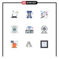 9 Creative Icons Modern Signs and Symbols of keyboard eye painting cyber ar Editable Vector Design Elements